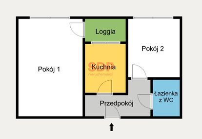 Psie pole, os. rycerskie, 2 pokoje, rozkład, 43 m2, loggia, komórka