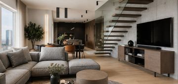 Penthouse w sercu katowic|dwa poziomy nad miastem