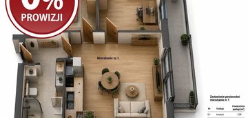 Nowoczesne mieszkanie 45,78 m²