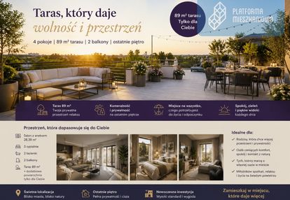 Prawie 190 m² przestrzeni do życia | 89 m² tarasu