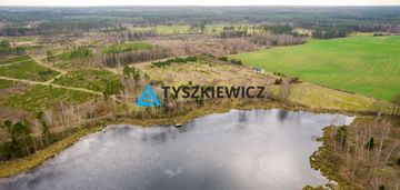 Działka na kaszubach z lasem i widokiem na wodę