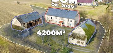 Dom z dużą działką i budynkami gospodarczymi
