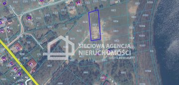 Działka z rozpoczętą budową 130 m od jeziora.
