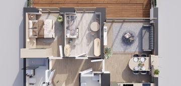 Sunrise park | mieszkanie nr 2.4 | 3 pokoje 55,64 m2 + balkon |