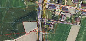 Wyry działka budowlana 1245 m² na dom + biznes