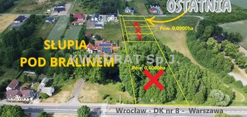Działka budowlana pow. 898m2 - słupia pod bralinem