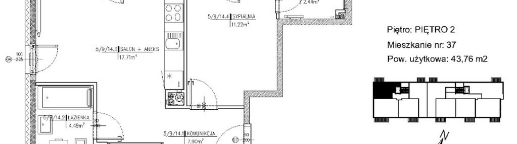 Nowe 2 pokoje 43 m² | inwestycja nowy świat
