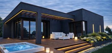 Nowoczesna bryła! dom parterowy z oświetleniem led