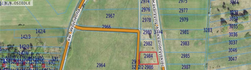 Działka budowlana o pow.1212 m2 - warpie u. pawia