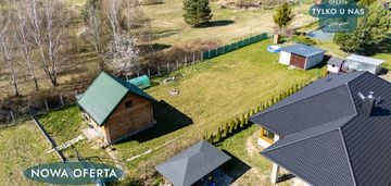 * prąd, studnia, oczyszczalnia * dom z bali *