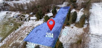 Działka budowlana stadniki 20 ar, gm. dobczyce