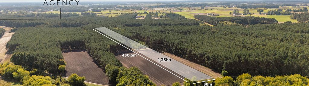 Działka leśno rolna o powierzchni 1.35ha