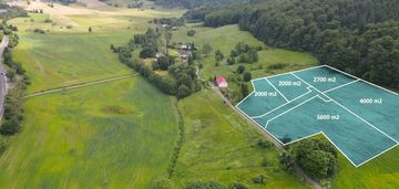 Malownicza działka pośród pól i lasu