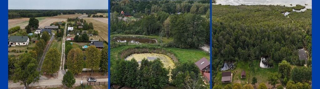 Działka z własnym stawem przy jeziorze sumin