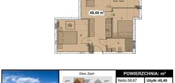 Inwestycja - 48,49 m2 w stanie deweloperskim