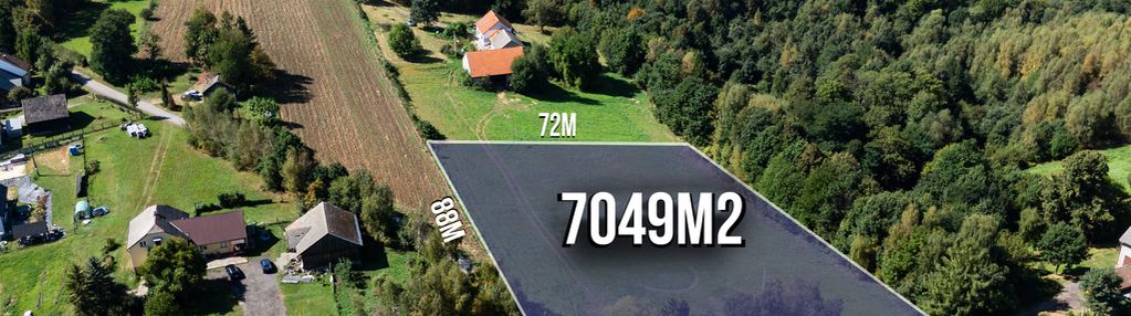 Działka budowlana – 70ar, media i dojazd z 2 stron