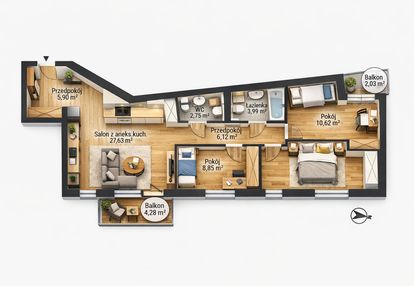 Okazja 4 pokoje koszutka 0% prowizji