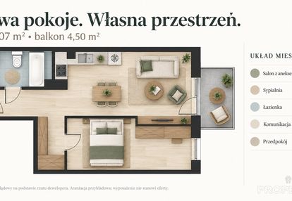 Mieszkanie 46,07 m² z balkonem - nowy sącz, wólki