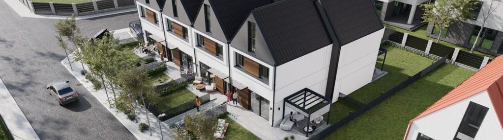 Nowy dom z pompą ciepła, ogródek 64 m2