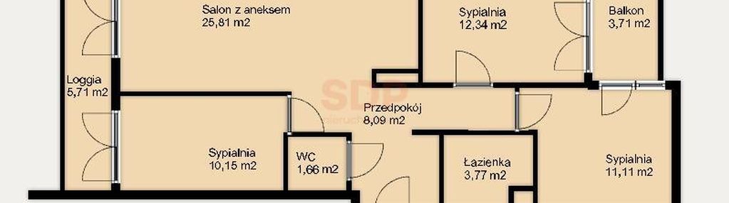 Cztery pokoje z dwoma balkonami. cena z 2023 r.