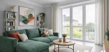 Jasne dwa pokoje z balkonem