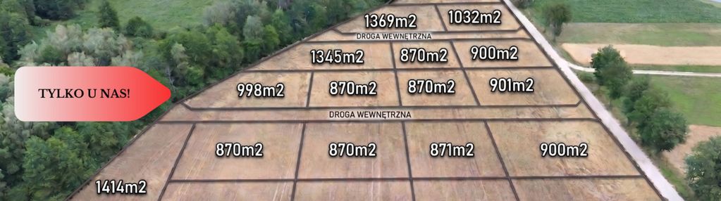 *działki 830- 3132m2  kowalewo szubin ściana lasu