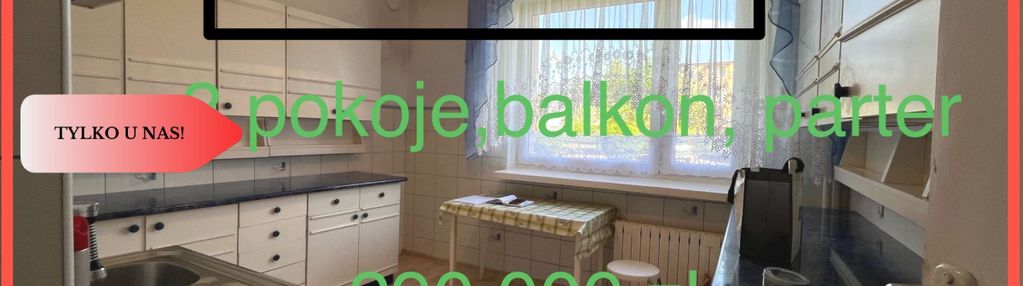 3 pokoje,parter,balkon,63m,do remontu,cena .