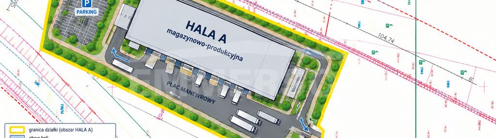 Działka przemysłowa 4555 m², asfaltowy dojazd