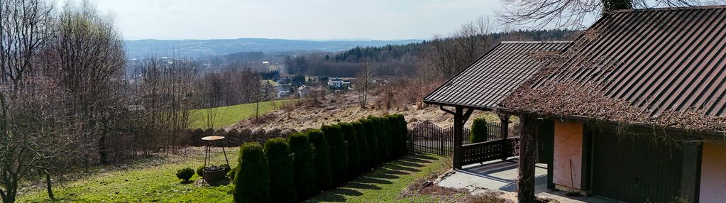 Piękny widok, strumień, sad, zabudowa |  karwodrza