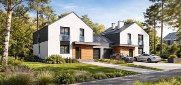 Nowoczesny dom bliźniak z garażem