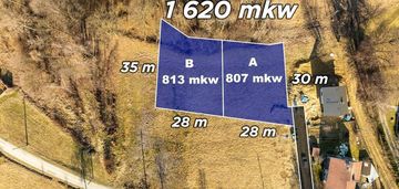 Działki budowlane siepraw po 8 ar - z dala od s7