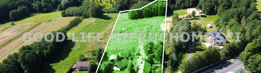 Działka 1,3 ha, wz dom 500m2, piekny widok