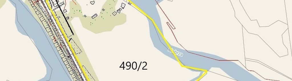 Teren z istniejącą zabudową -lina brzegowa biebrzy