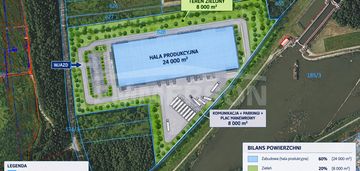 Grunt przemysłowo 40 000 m², droga asfaltowa