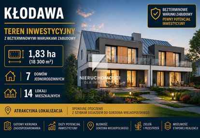 Kłodawa, 1,830 ha, wz, 7 budynków jednorodzinnych