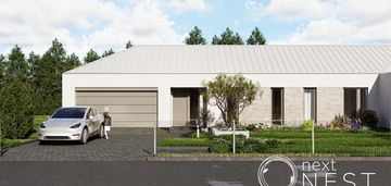 Parterówka z podwójnym garażem, borowina 157m2