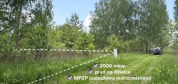 Budowlana 2000 m2 z mpzp, prąd na działce