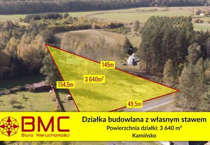 Działka budowlana z własnym stawem kamińsko 3640m2