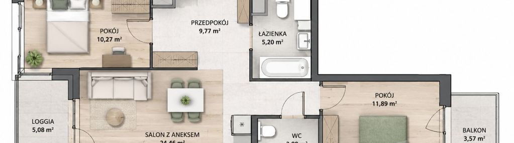 Bez prowizji | 3 pokoje | balkon | zabłocie