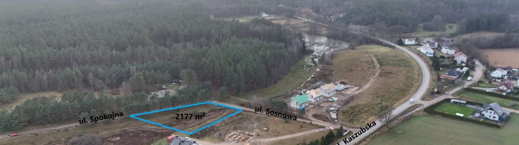 Działka budowlana 2177 m² przy lesie – domatówko