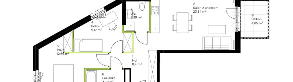 Mieszkanie 3 pokoje 2łazienki 63m2, Włochy, bezp.