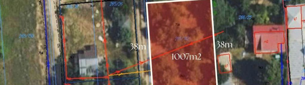 Działka budowlana 1007m2, nowe grochale