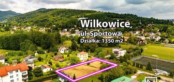 Płaska,prostokątna działka budowlana w wilkowicach
