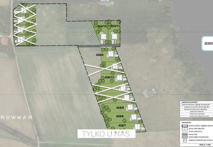 Działki z dostępem jeziora kuchennego, wydane wz