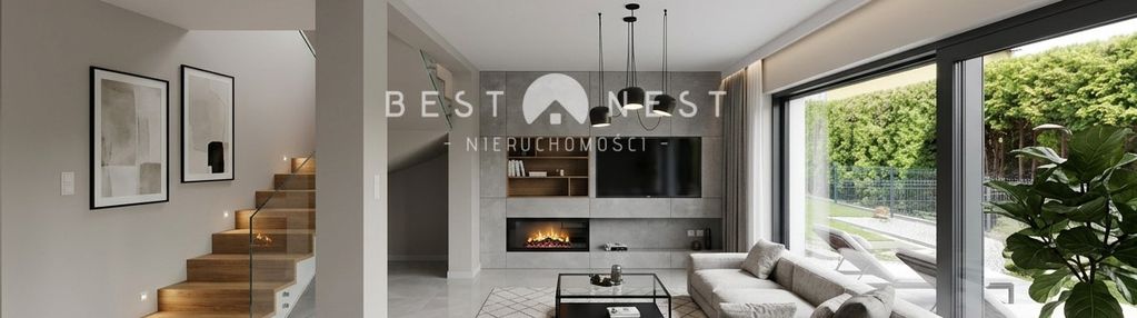 Nowoczesny dom z garażem w zabudowie bliźniaczej