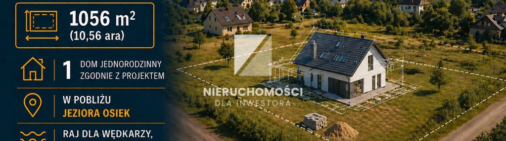 Działka budowlana w pobliżu jeziora osiek 1056 mkw
