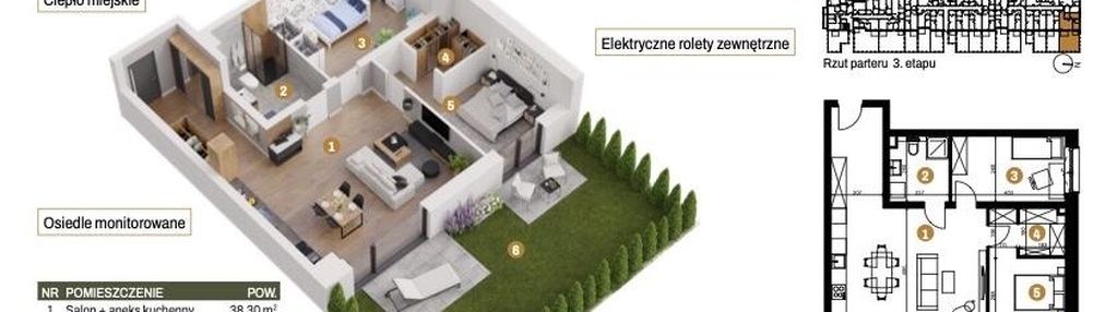 Komforotwe mieszkanie z ogródkiem 95 m2