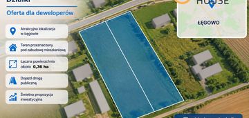 Teren inwestycyjny 1800–3600 m² | mpzp | łęgowo