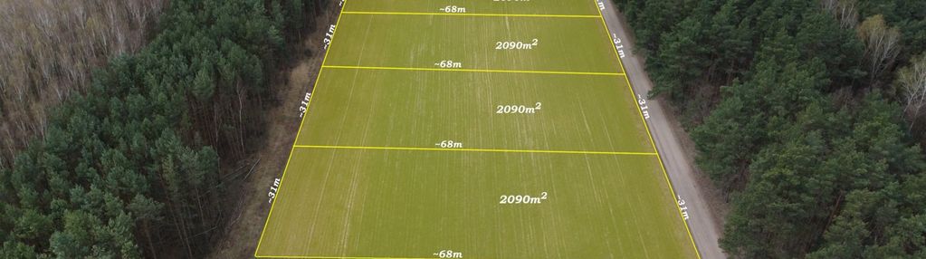 Działki w otulinie lasu nieopodal rzeki wkry.