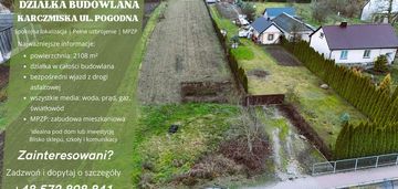 Działka budowlana 2108m2, ul.pogodna karczmiska